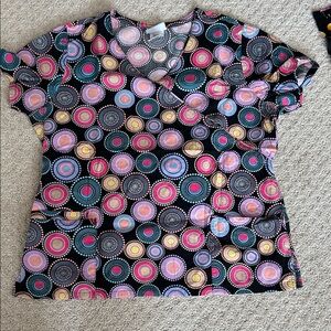 Colorful Circle Patterned scrub top